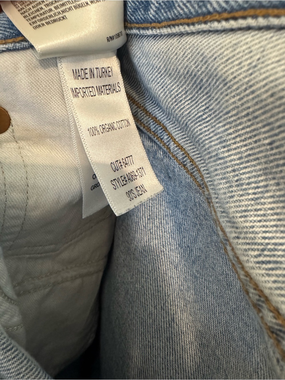 AGOLDE 90’s High Rise Straight Leg Jean- Classic Light/Medium Dark Wash - Picture 5 of 6